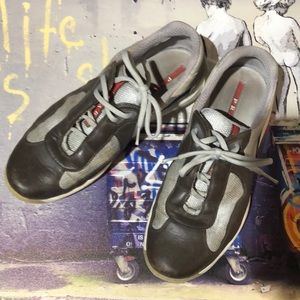 Used Prada shoes. Brown with gray